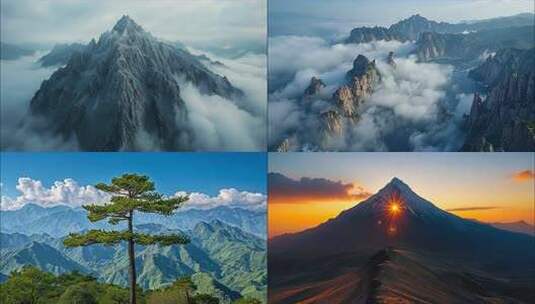 泰山风景泰山日出泰山云海航拍风光ai素材高清在线视频素材下载