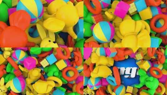 彩色玩具logo演绎AE模板高清AE视频素材下载