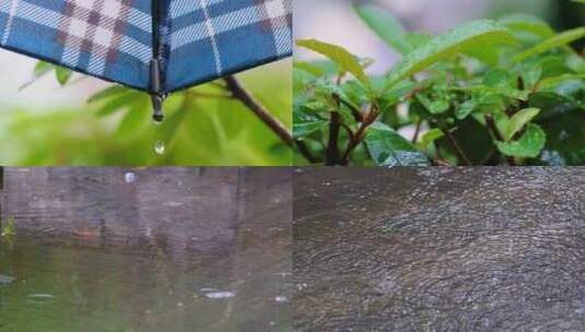 城市马路道路下暴雨下雨天雨水雨滴大自然风高清在线视频素材下载