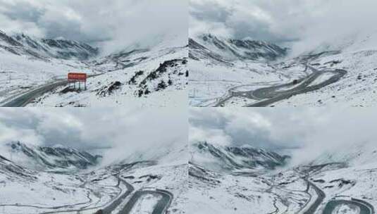 西藏昌都左贡雪山航拍0062高清在线视频素材下载