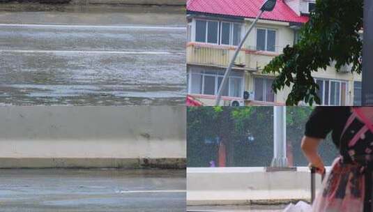 城市马路下雨天雨水雨滴街景街道街头汽车车高清在线视频素材下载