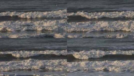 威海金海湾涌动的海浪高清在线视频素材下载
