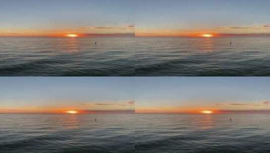 落日时分海上美景高清在线视频素材下载