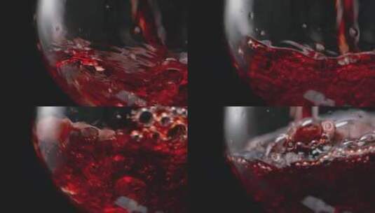 红酒倒进酒杯特写慢镜头视频素材高清在线视频素材下载