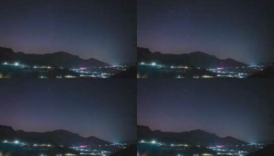 青岛崂山区青山渔村的星空夜景高清在线视频素材下载