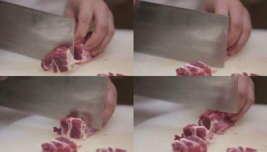 厨师切牛肋条牛腩肉 (5)高清在线视频素材下载