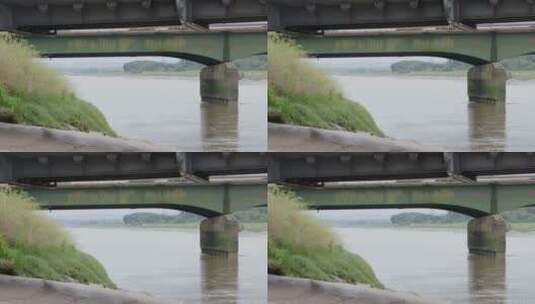 河面上的铁路桥高清在线视频素材下载