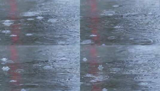 雨水落在地面上高清在线视频素材下载