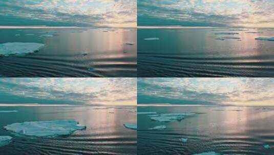 冰山下海平面的航拍高清在线视频素材下载