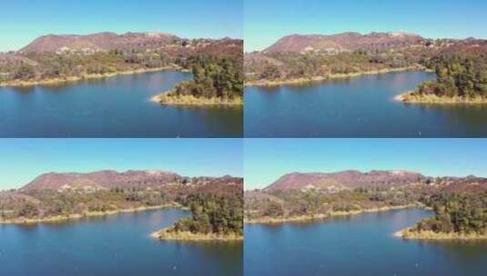 无人机航拍湖泊绿地高清在线视频素材下载