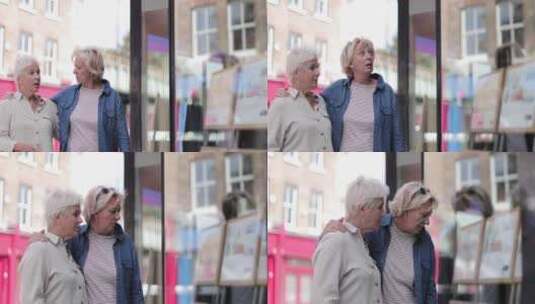 两个女人一起购物高清在线视频素材下载