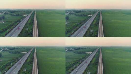 航拍中国高铁高速公路高清在线视频素材下载