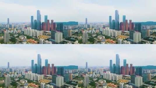 航拍广西南宁东盟商务区高楼高清在线视频素材下载