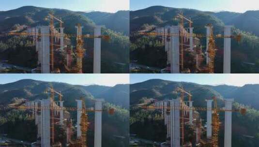 山区在建高速公路高清在线视频素材下载