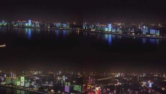 武汉武昌区夜景大景片段1推近飞升高清在线视频素材下载