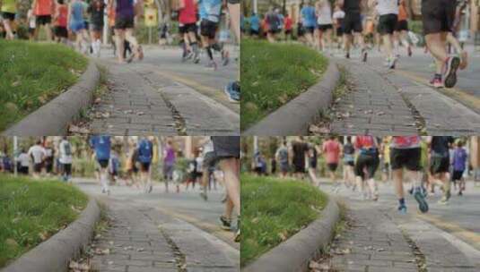 马拉松 城市马拉松 半马 跑步 长跑 运动高清在线视频素材下载