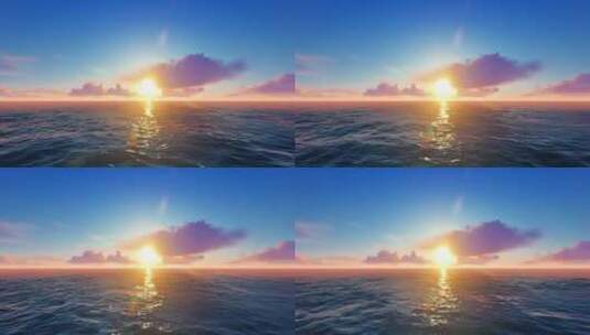 大海夕阳落日空镜天空高清在线视频素材下载