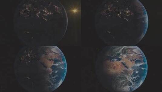 震撼蓝色地球三维动画漫游大气卫星合成背景高清在线视频素材下载