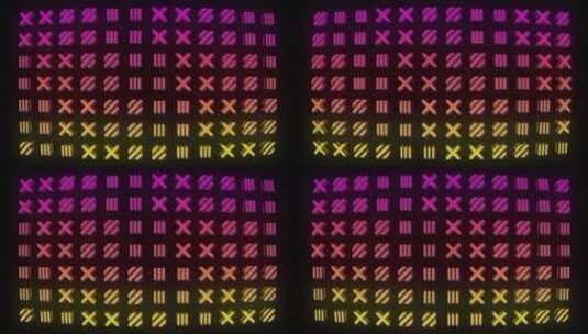 网格赛博朋克背景信号光线闪动蓝色紫色光线高清在线视频素材下载