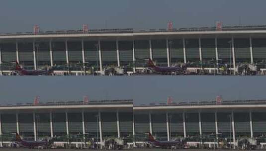 郑州 新郑机场 飞机 滑行 交通高清在线视频素材下载