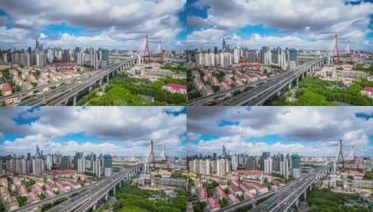 5K杨浦大桥延时风景高清在线视频素材下载