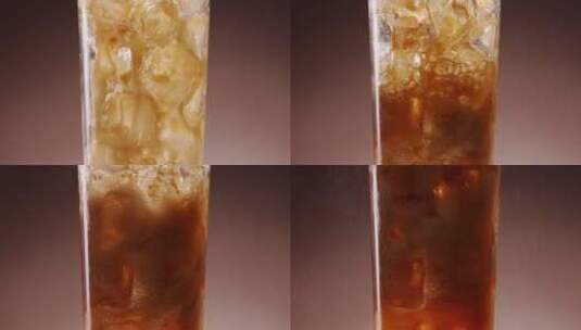 【正版素材】平拍冰块倒可乐中景固定高清在线视频素材下载