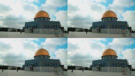 耶路撒冷的圆顶清真寺高清在线视频素材下载