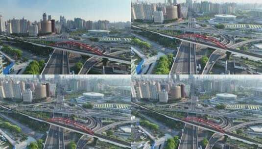 上海1号线航拍空镜高清在线视频素材下载