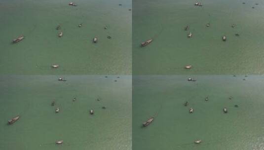 福建宁德霞浦俯瞰渔船高清在线视频素材下载