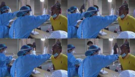 两个医护人员测核酸高清在线视频素材下载
