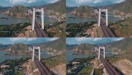 长江大桥视频云南丽江永胜涛源金沙江大桥高清在线视频素材下载