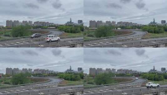 高架桥绕城高速车流03高清在线视频素材下载