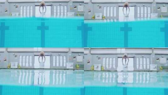 运动员 男子 游泳运动员 残奥会-游泳高清在线视频素材下载