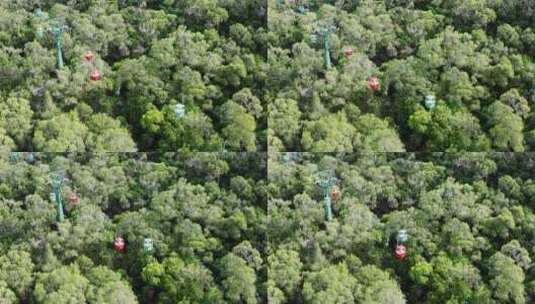 厦门钟鼓索道空中缆车航拍高清在线视频素材下载