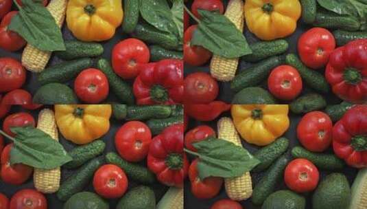 旋转的蔬菜水果高清在线视频素材下载