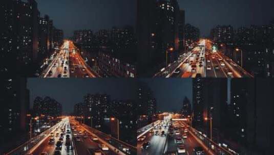上海浦西鲁班路夜景高清在线视频素材下载