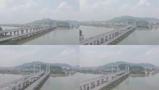 4K广东省佛山市南海区城市建设西樵大桥航拍高清在线视频素材下载