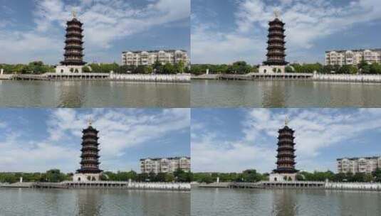 江苏泰州城市建筑天际线  4k高清在线视频素材下载