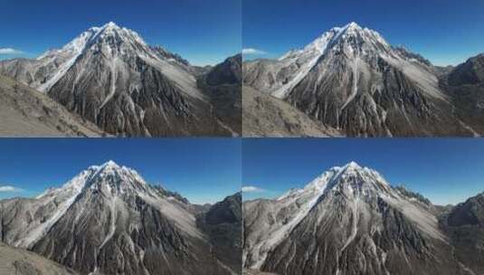 航拍川西蓝天下的雅拉雪山高清在线视频素材下载