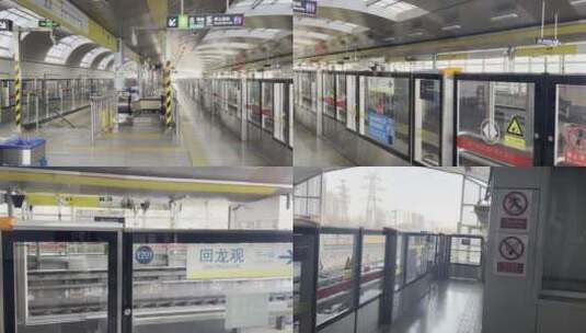 春节假期北京空无一人的地铁站高清在线视频素材下载