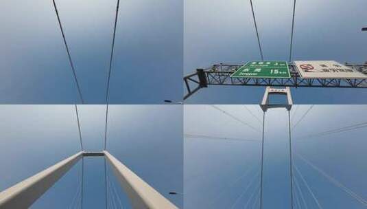 汽车经过南沙大桥高清在线视频素材下载