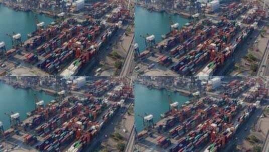 货运码头集装箱港口高清在线视频素材下载