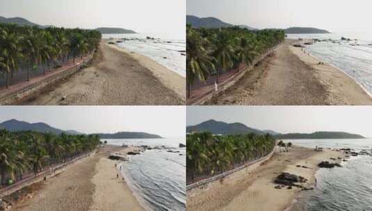 航拍海边沙滩高清在线视频素材下载