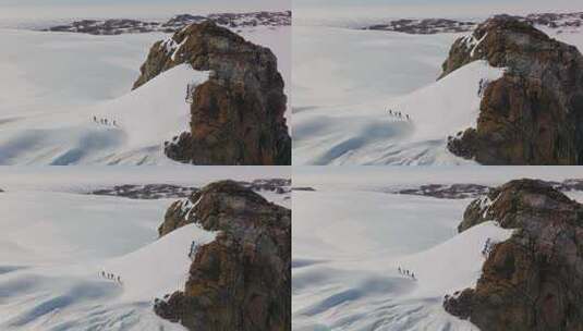 4K团队攀登雪山高清在线视频素材下载