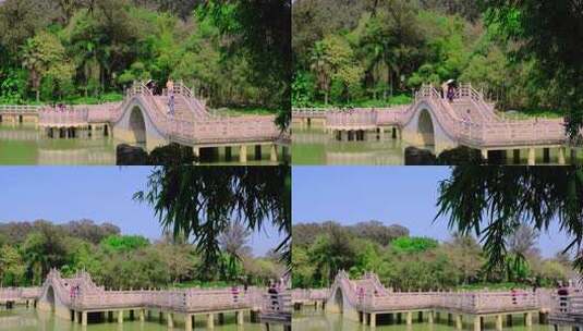 狮山公园湖南小拱桥高清在线视频素材下载