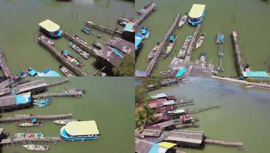 泰国海上渔民居住的木屋高清在线视频素材下载