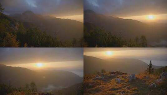 日出时的山脉高清在线视频素材下载