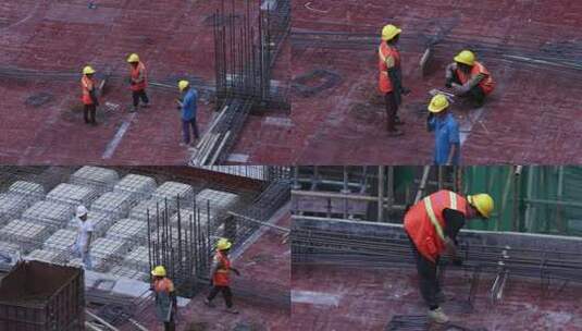 4K建筑工地工人劳动节工人高清在线视频素材下载
