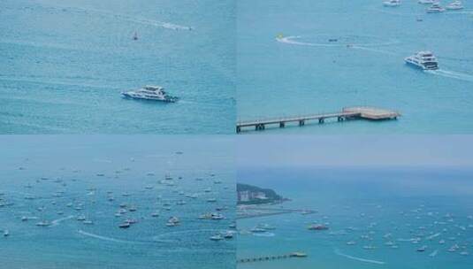 海湾港湾海面上游艇合集高清在线视频素材下载