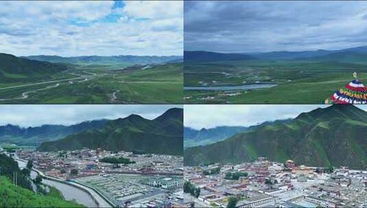 国内景点城市甘南高清在线视频素材下载